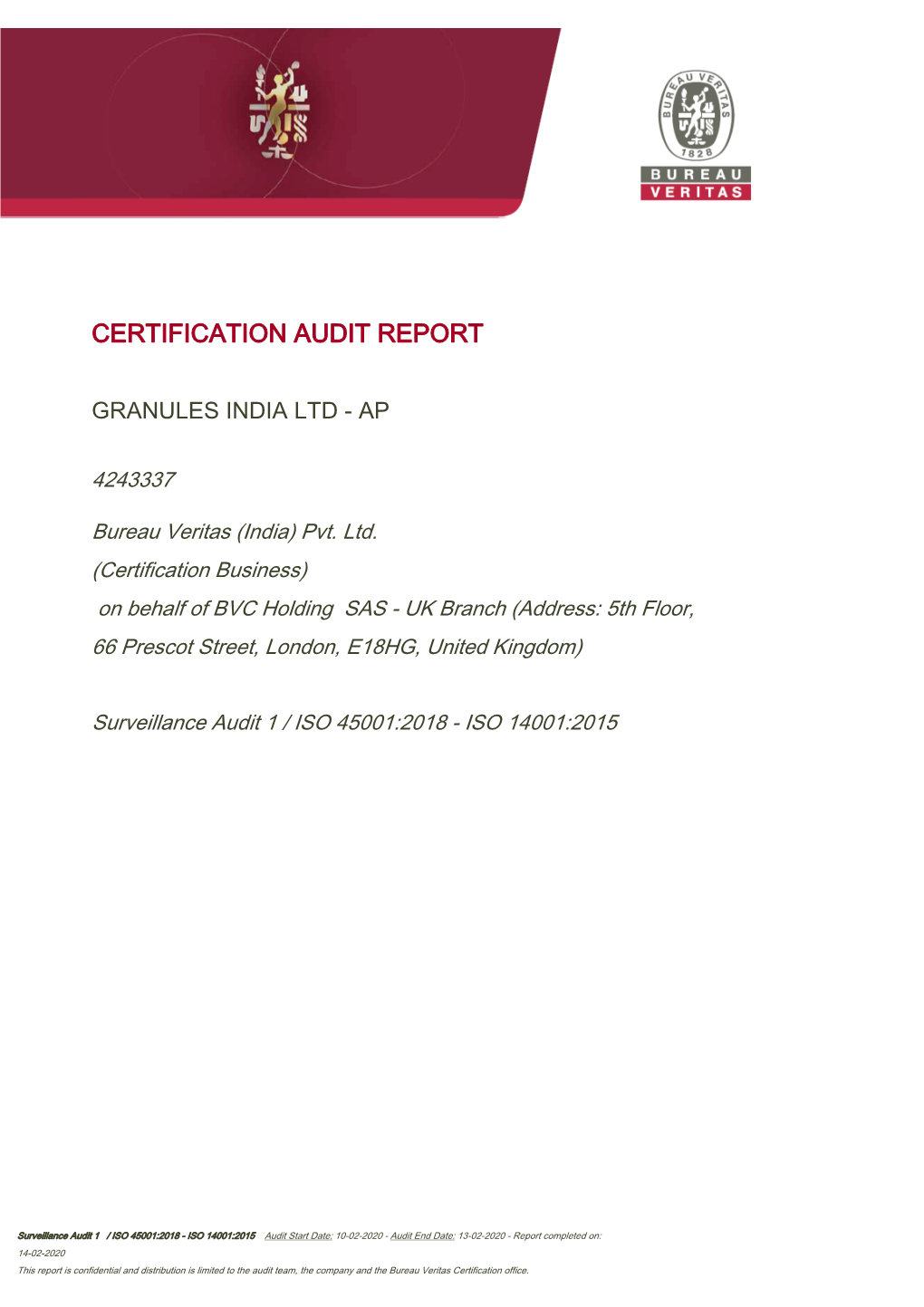 Certification Audit Report