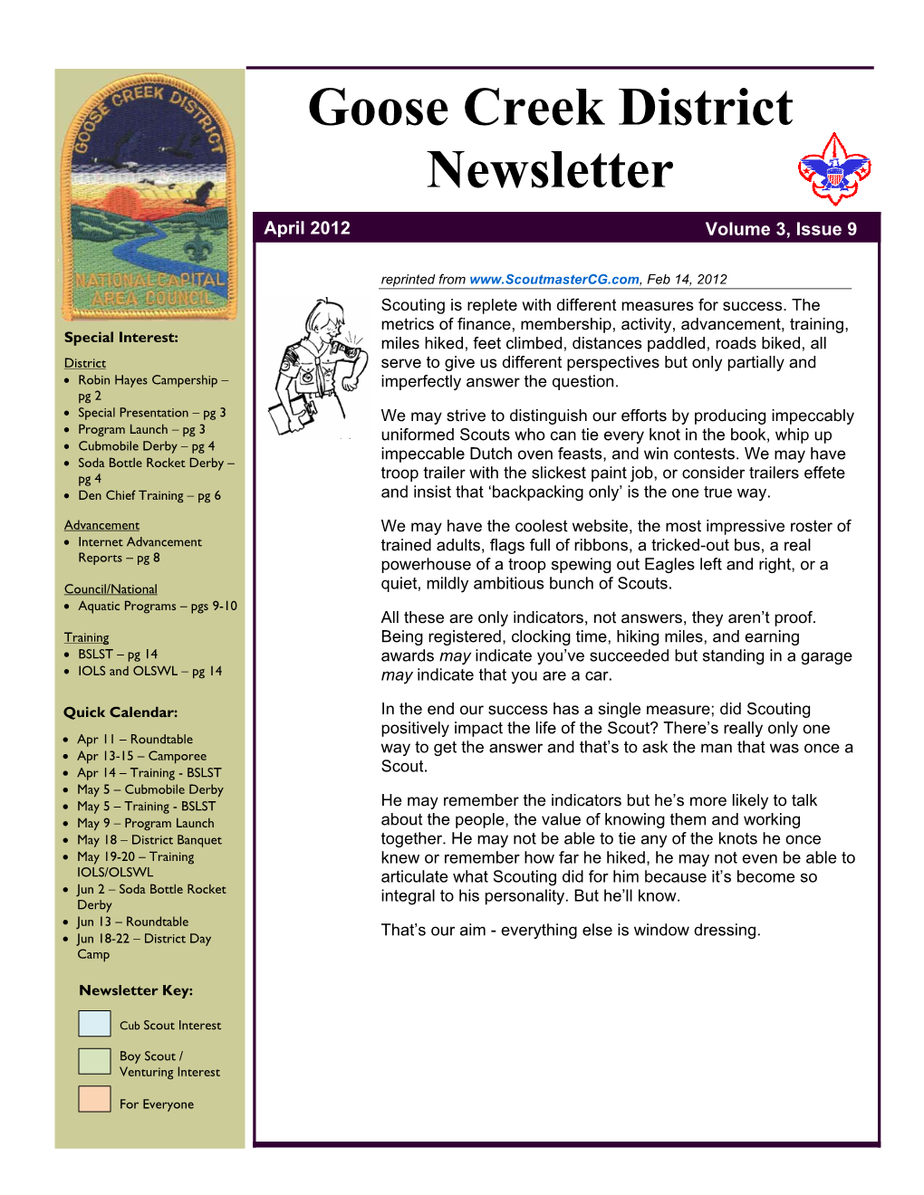 Goose Creek District Newsletter