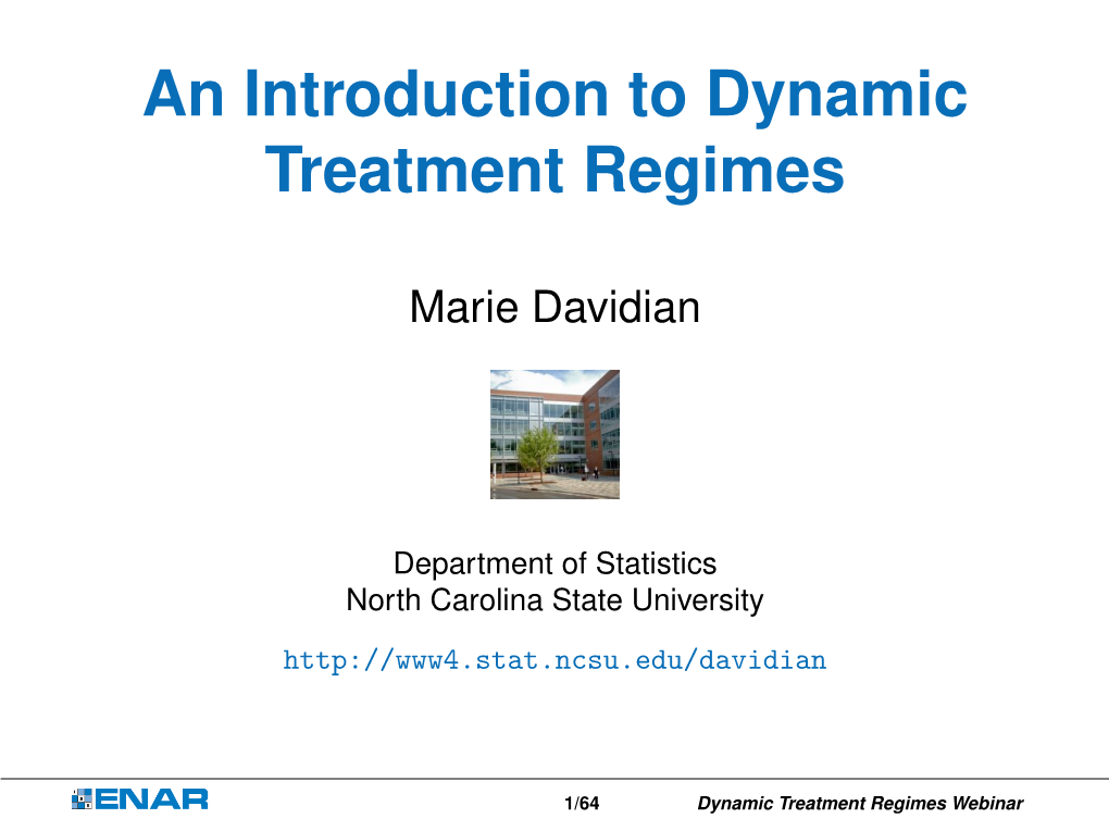 An Introduction to Dynamic Treatment Regimes