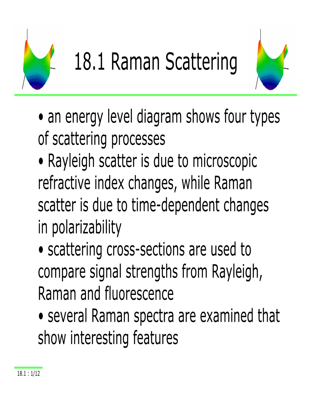 18.1 Raman Scattering