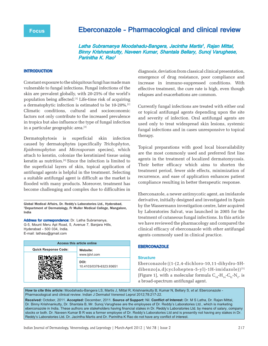 Eberconazole – Pharmacological and Clinical Review