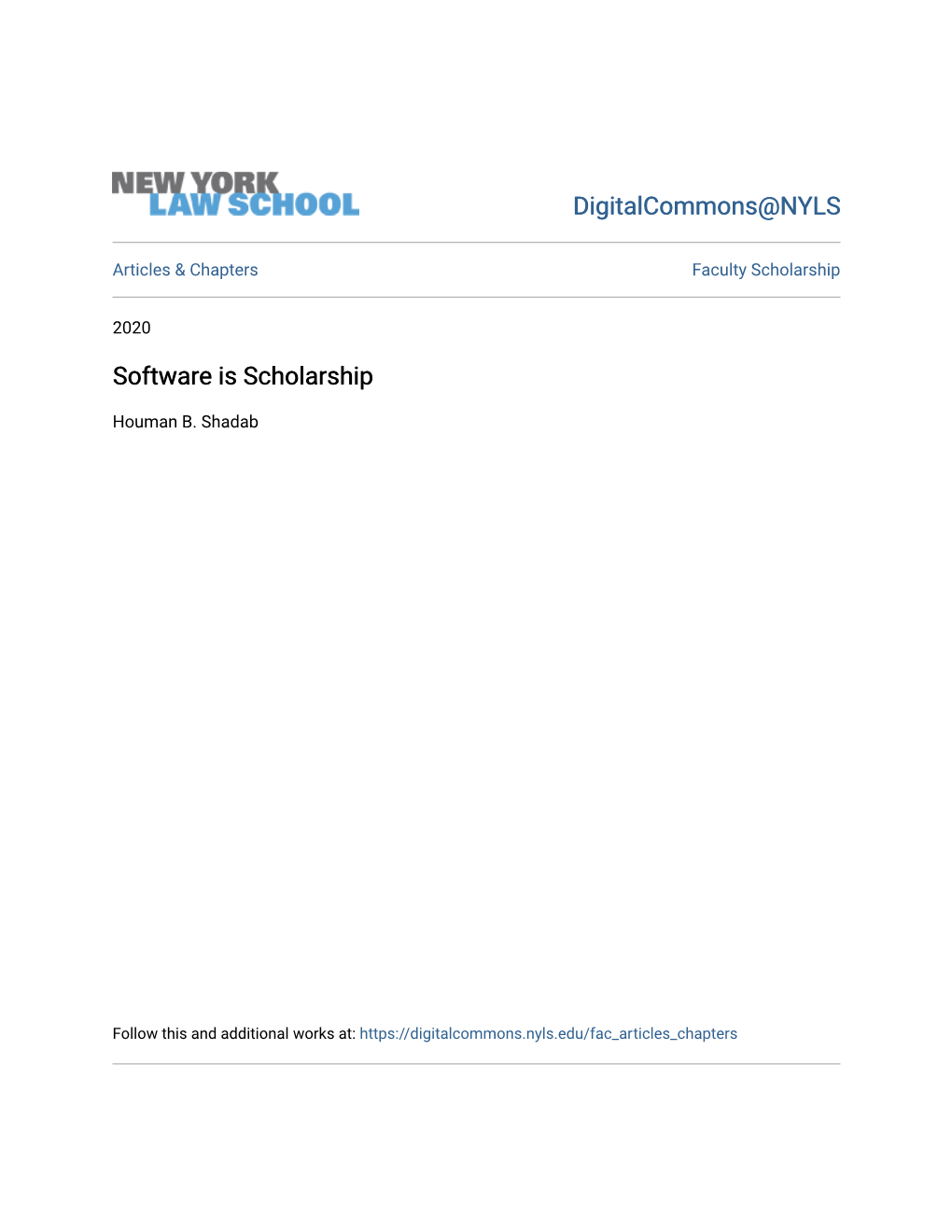 Software Is Scholarship