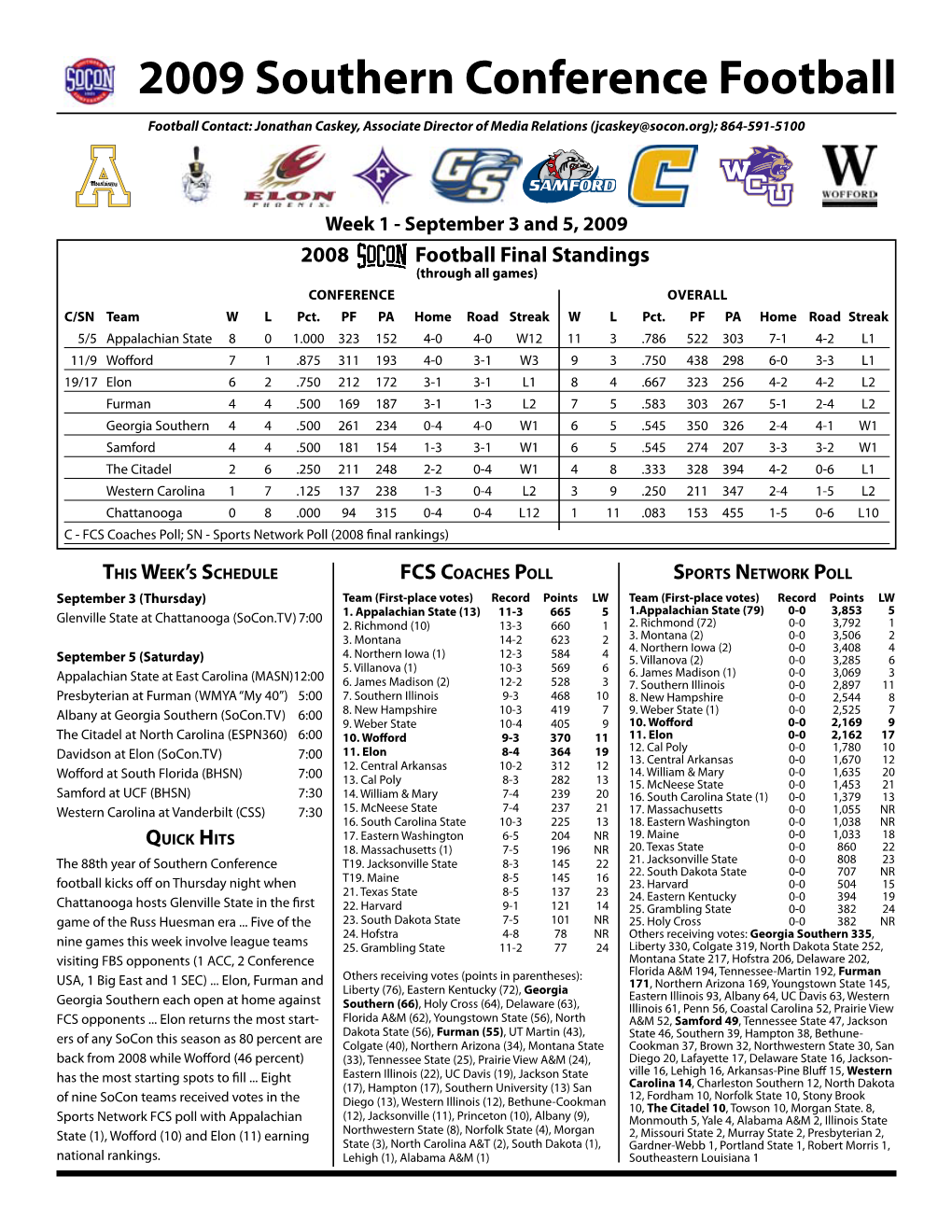 2009 Southern Conference Football