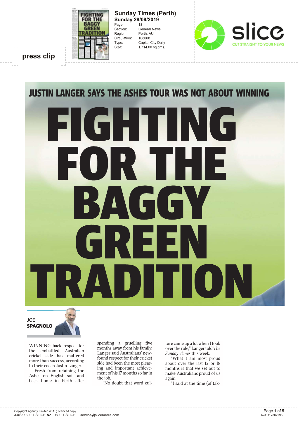 Justin Langer Says the Ashes Tour Was Not About Winning Fighting for the Baggy Green Tradition