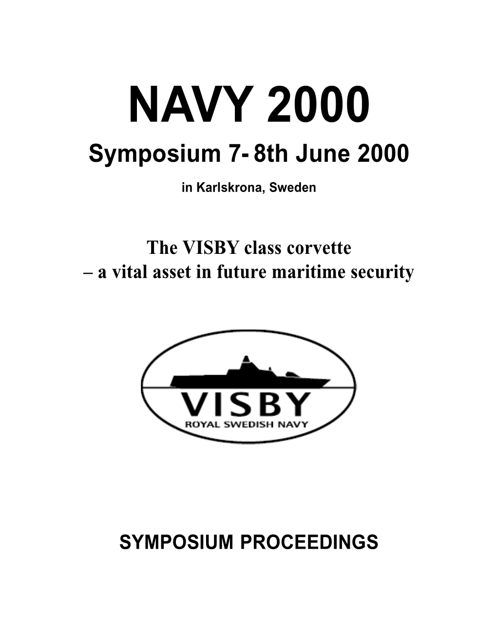 NAVY 2000 Symposium 7- 8Th June 2000