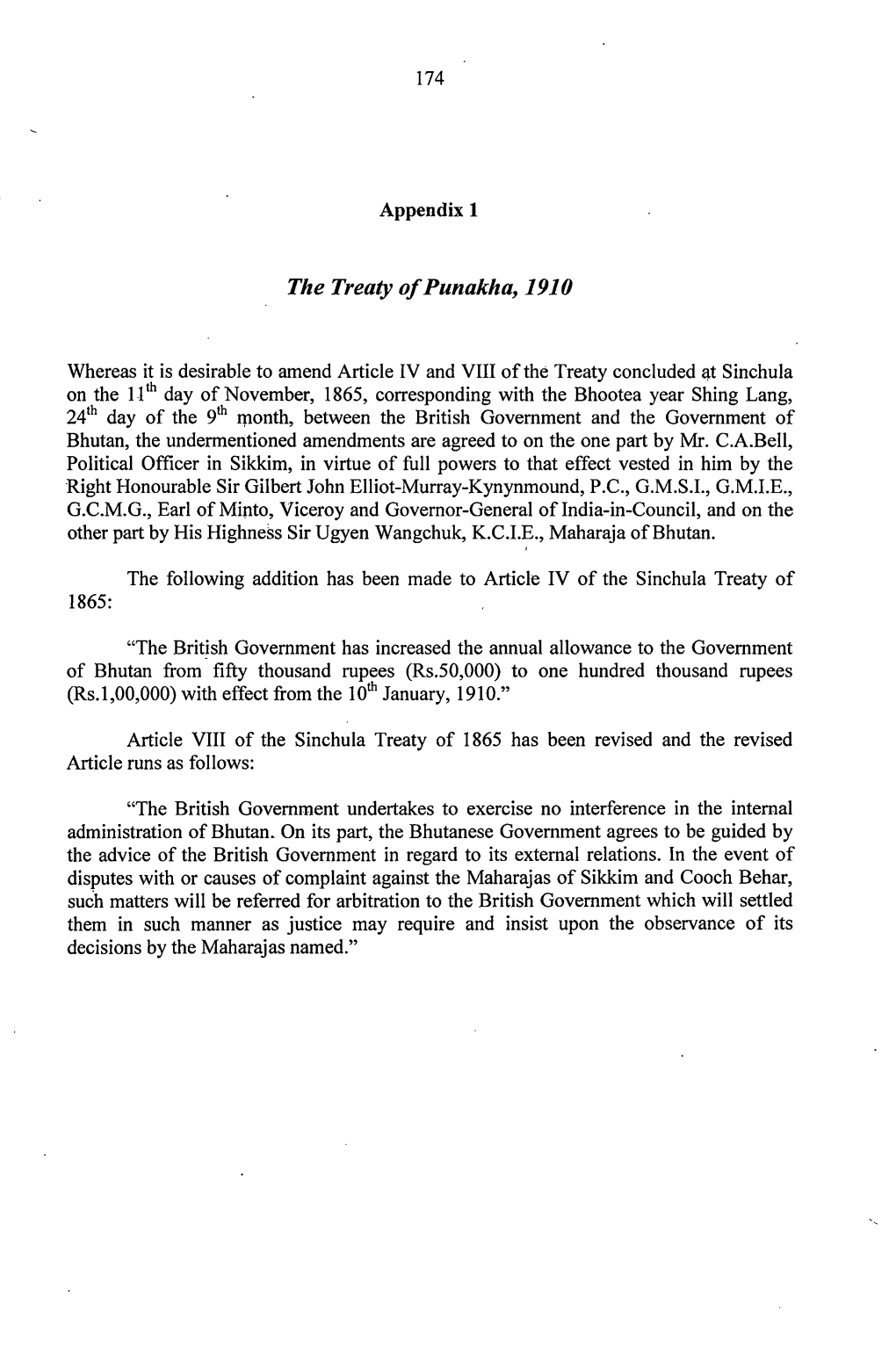 The Treaty of Punakha, 1910