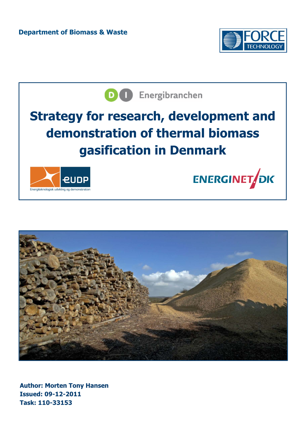 Strategy for Research, Development and Demonstration of Thermal Biomass Gasification in Denmark