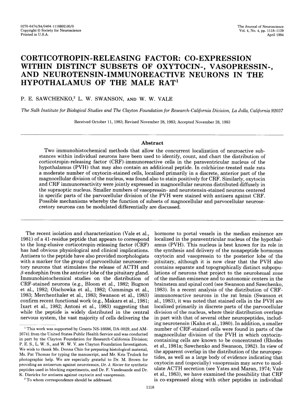 Co-Expression Within Distinct Subsets of Oxytocin-, Vasopressin-, and Neurotensin-Immunoreactive Neurons in the Hypothalamus of the Male Rat’