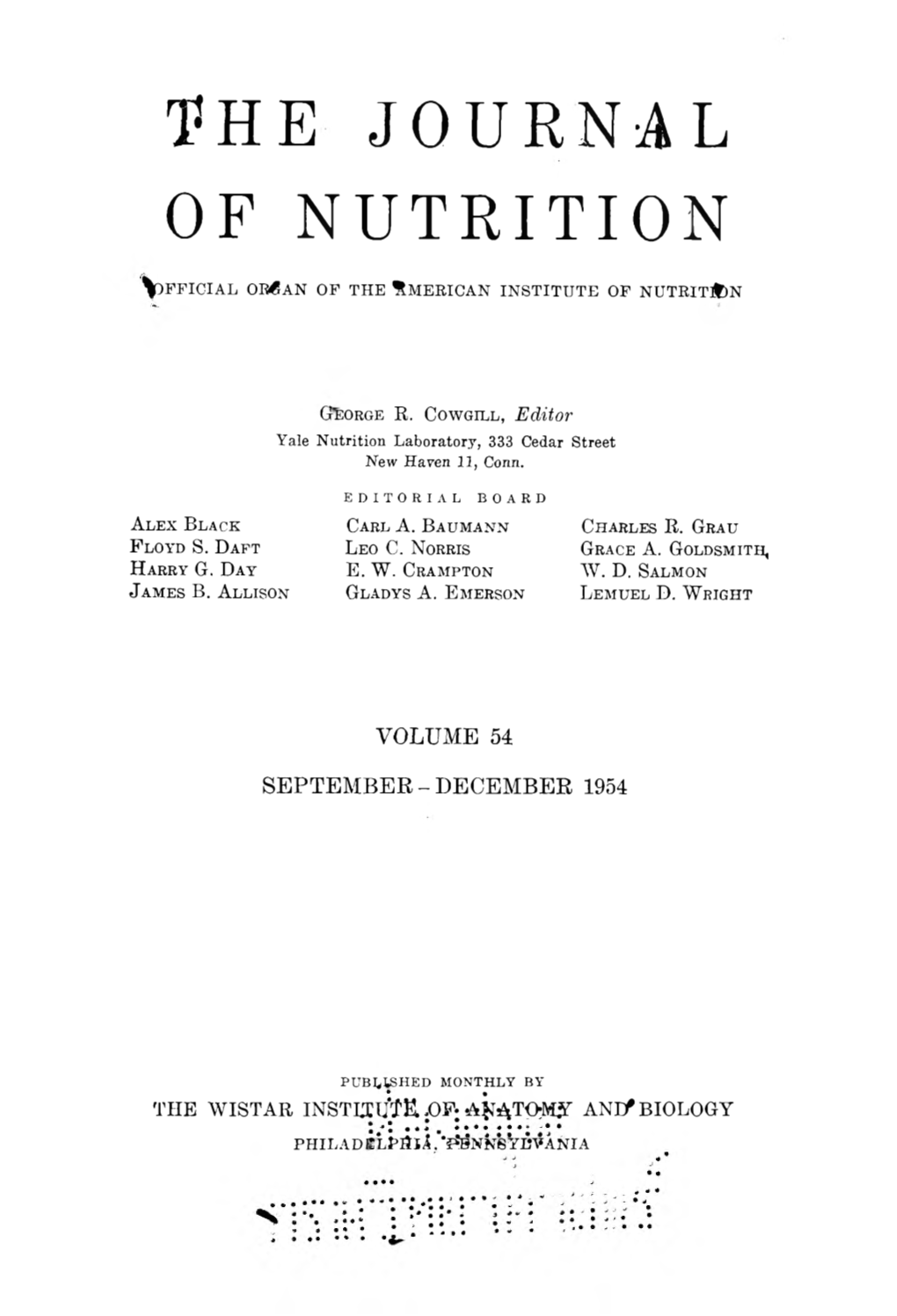 The Journal of Nutrition 1954 Volume.54 No.1