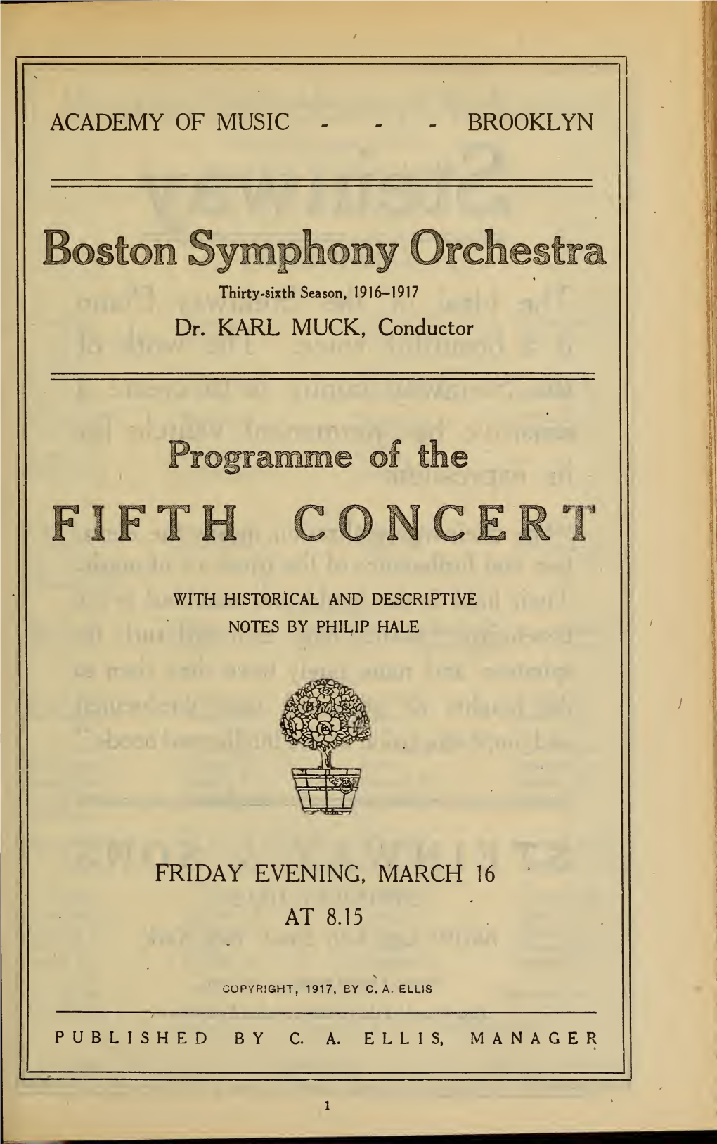 Boston Symphony Orchestra Concert Programs, Season 36,1916-1917, Trip