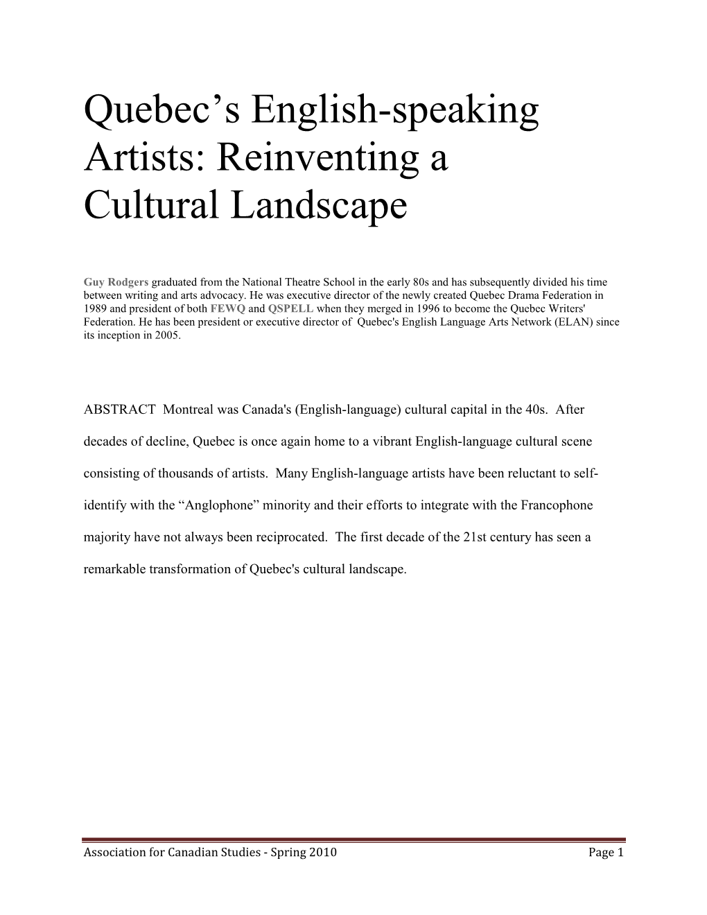 Reinventing a Cultural Landscape