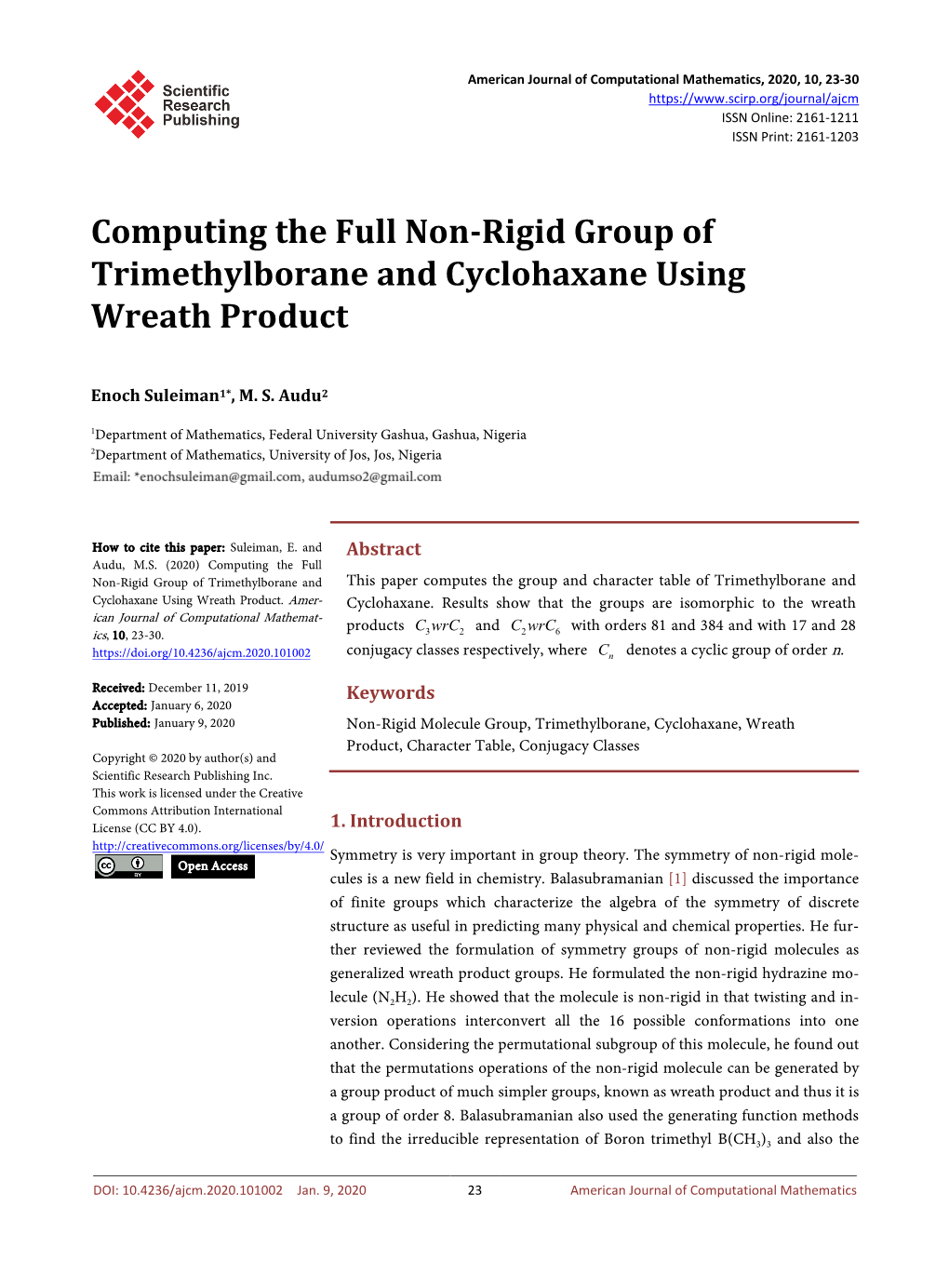 Computing the Full Non-Rigid Group of Trimethylborane and Cyclohaxane Using Wreath Product