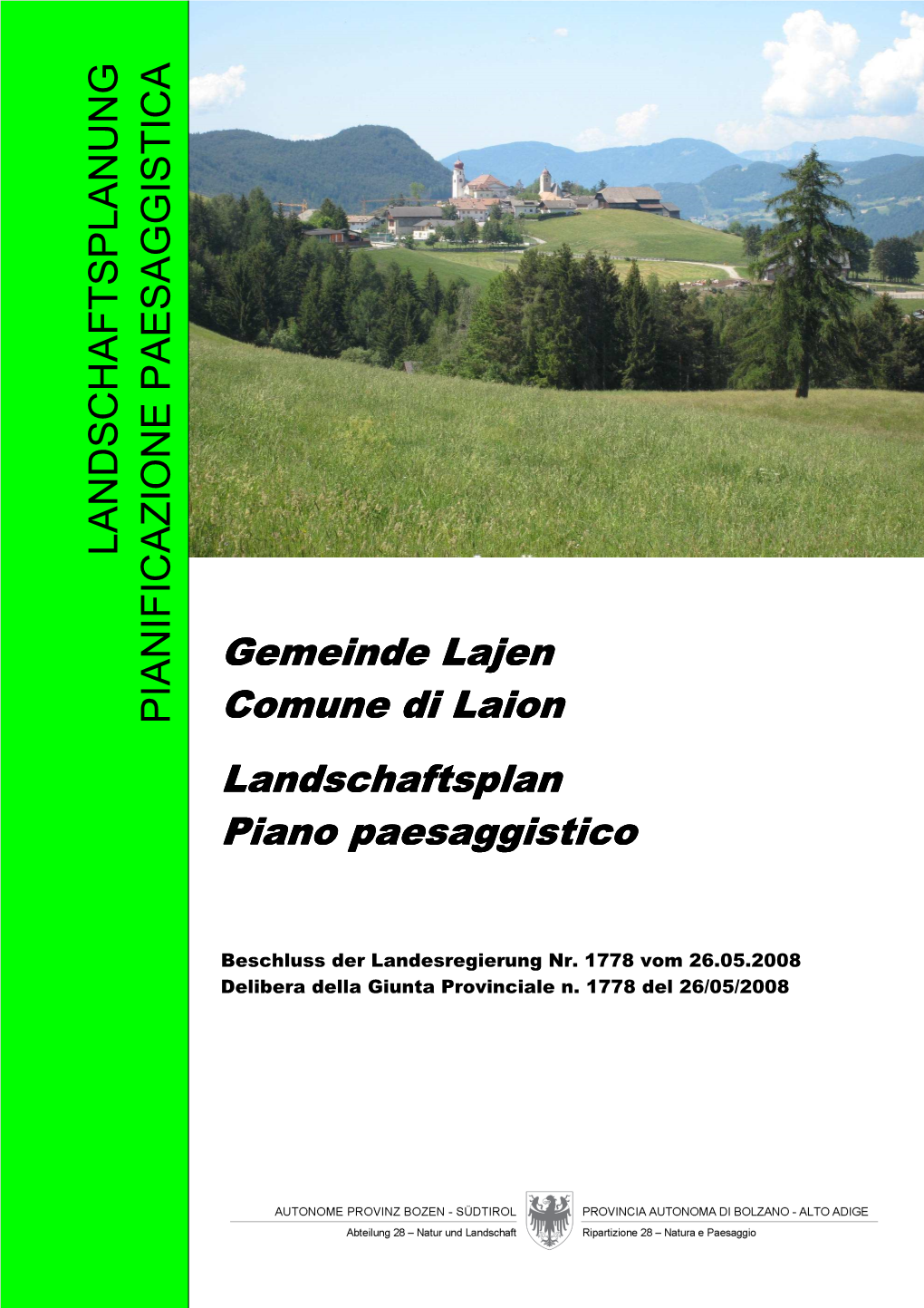 Landschaftsplanes Der Gemeinde Lajen