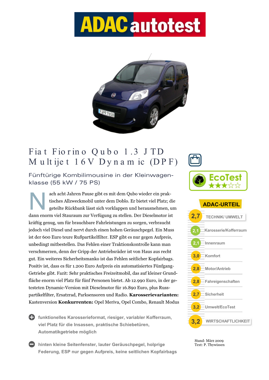 Fiat Fiorino Qubo 1.3 JTD Multijet 16V Dynamic (DPF)