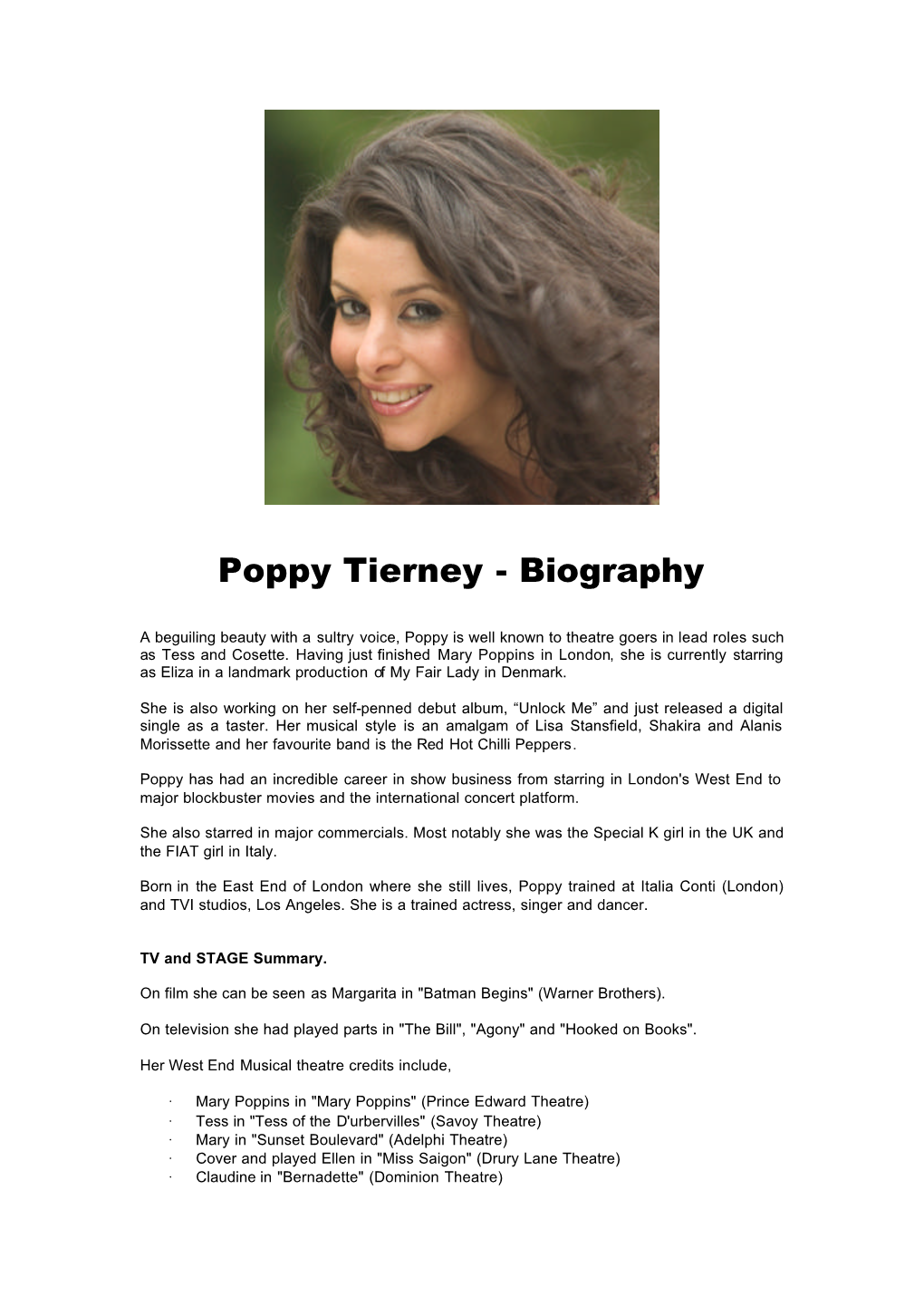 Poppy Tierney Bio