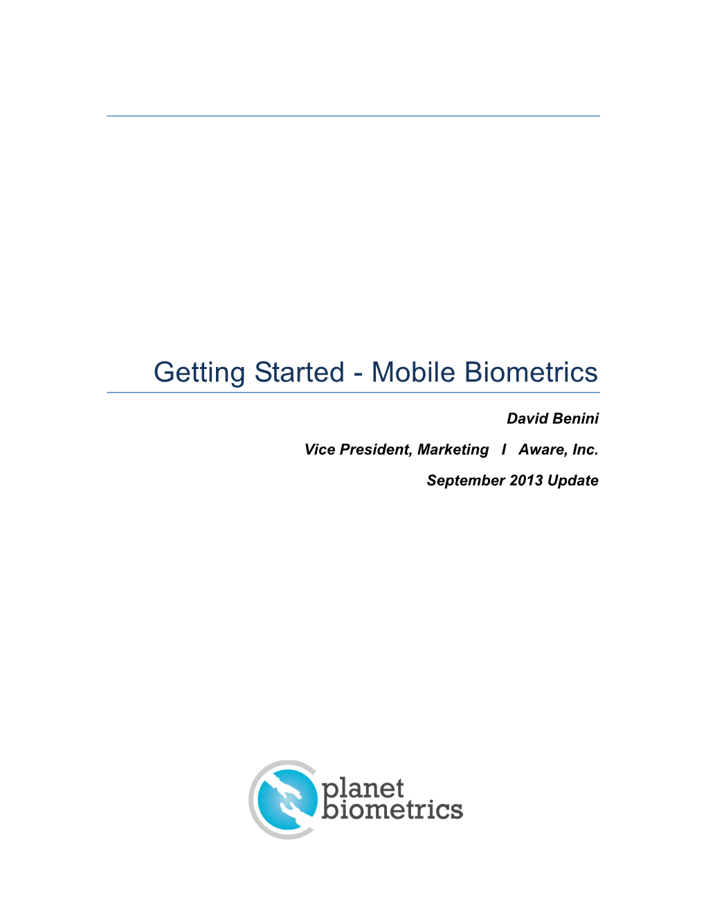 Getting Started - Mobile Biometrics