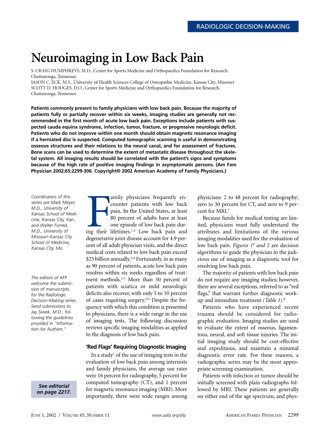 Neuroimaging in Low Back Pain S