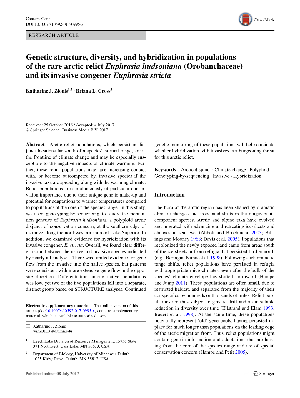 Genetic Structure, Diversity, and Hybridization in Populations of The