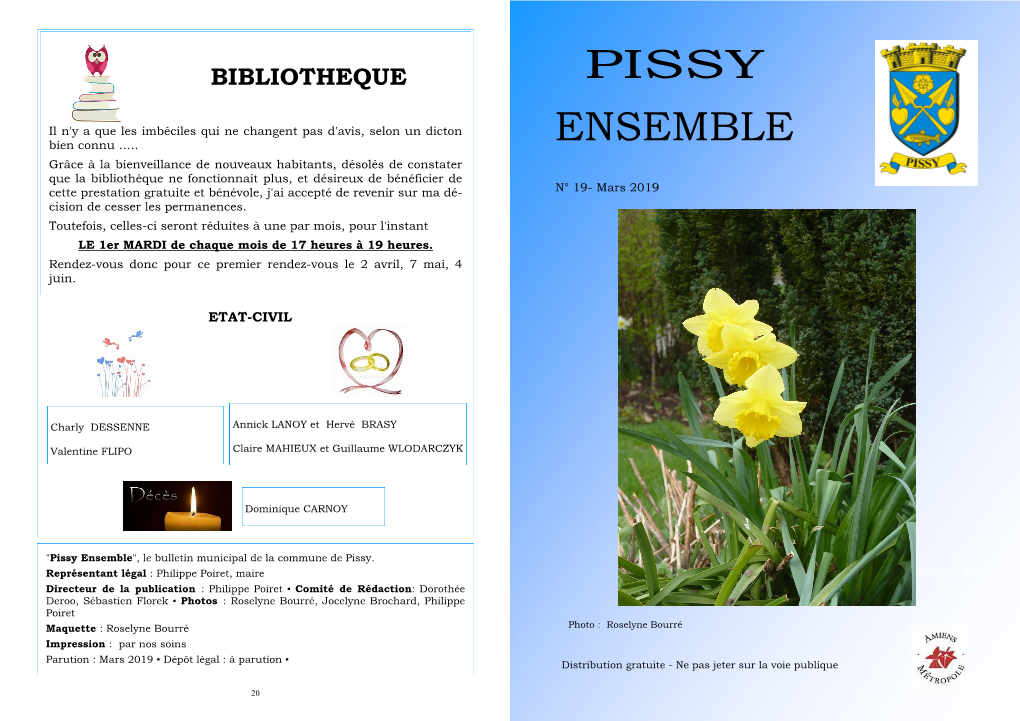 Pissy Ensemble", Le Bulletin Municipal De La Commune De Pissy