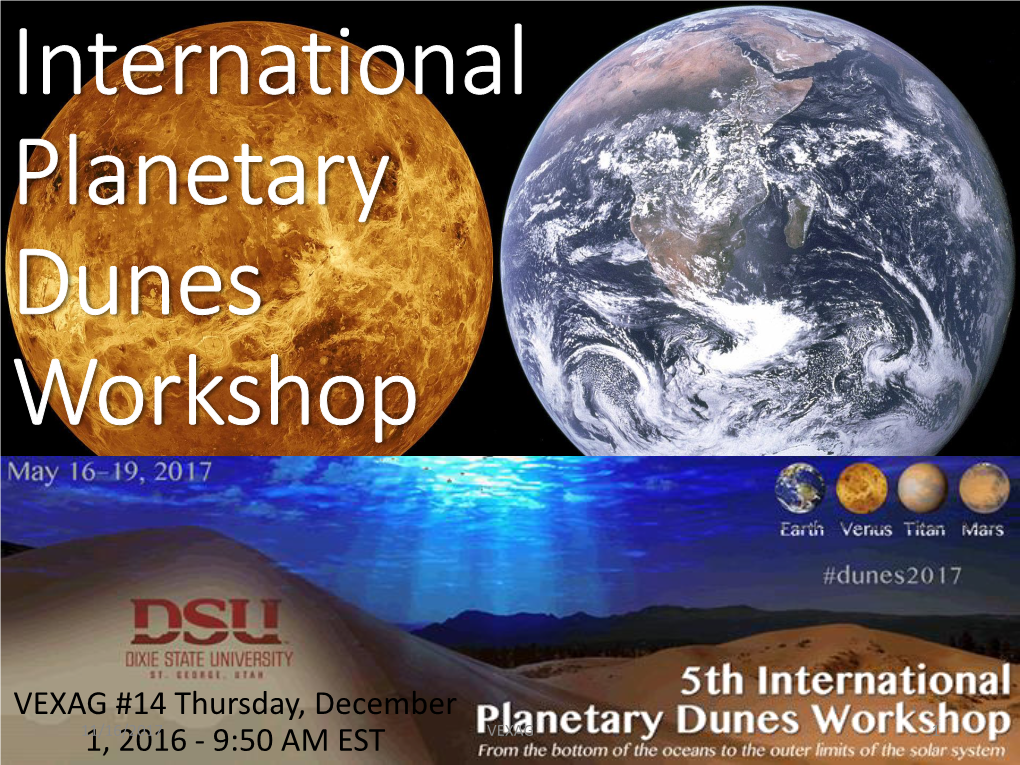 International Planetary Dunes Workshop