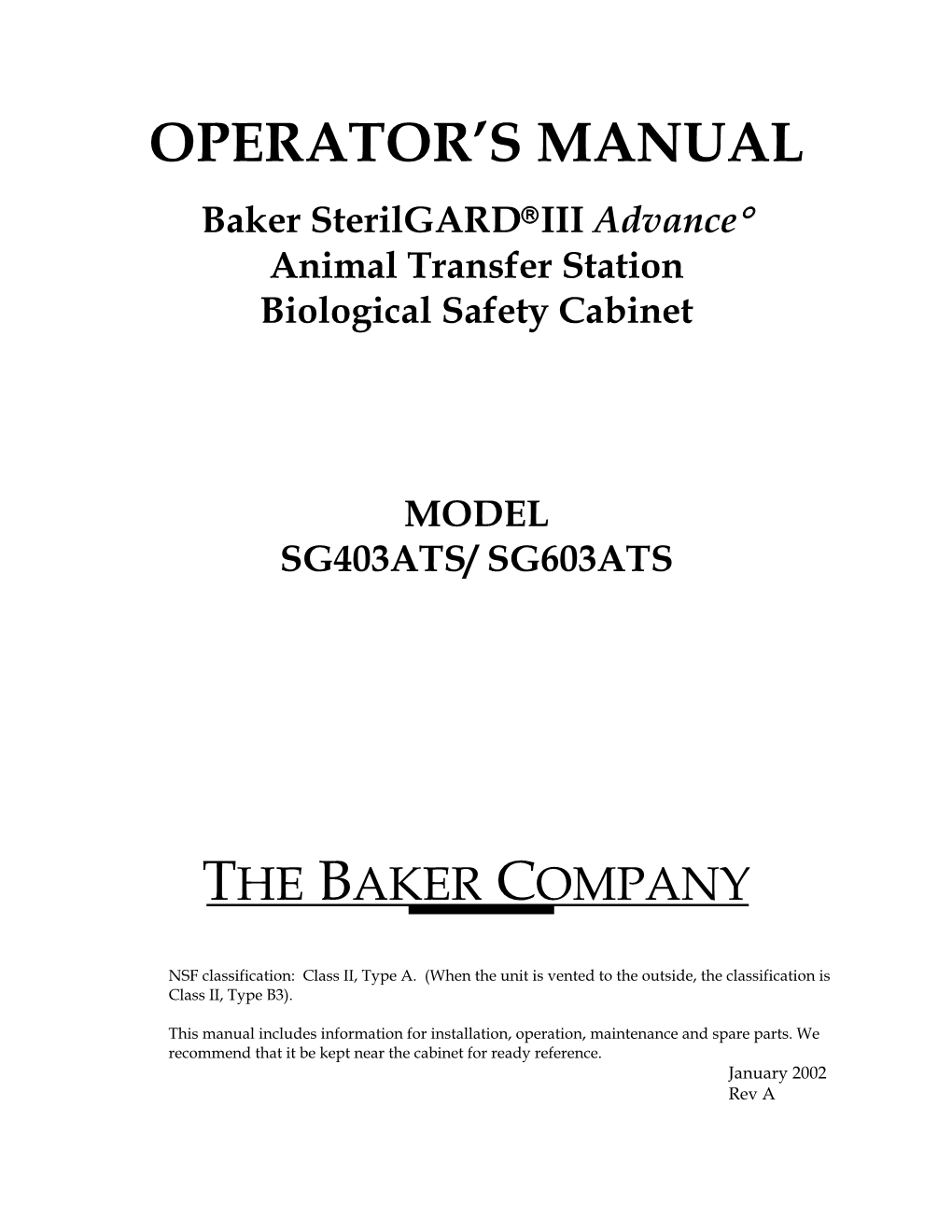 Operator's Manual