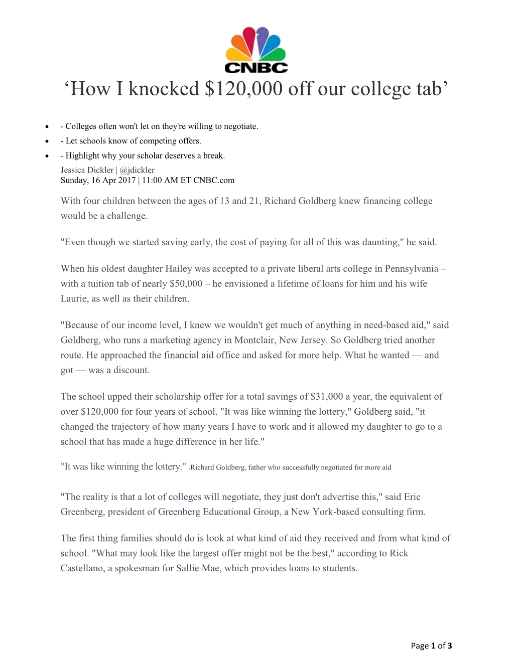 'How I Knocked $120,000 Off Our College Tab'