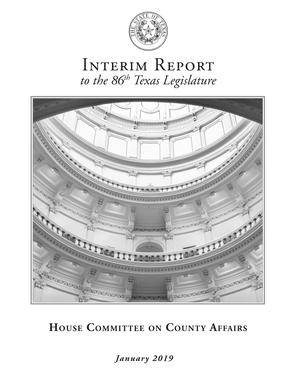 Interim Report to the 86Th Texas Legislature