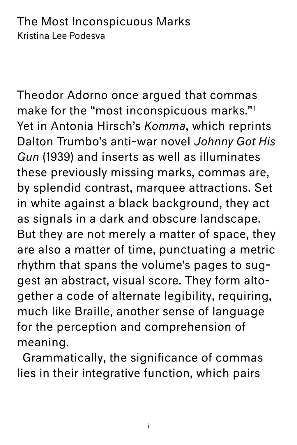 The Most Inconspicuous Marks Theodor Adorno