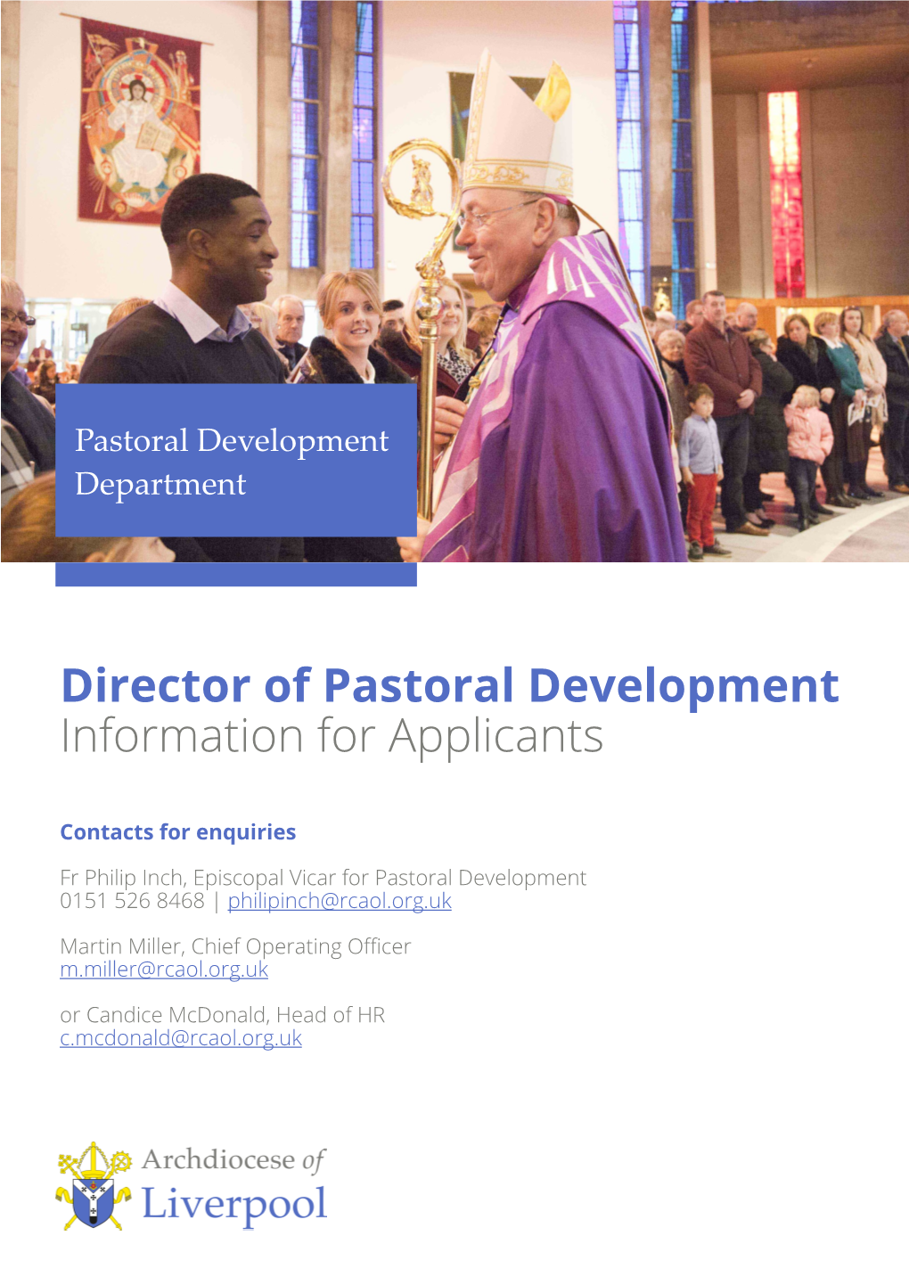 Director of Pastoral Development Information for Applicants