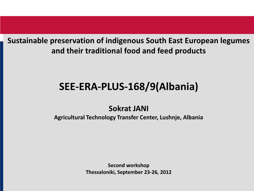 SEE-ERA-PLUS-168/9(Albania)