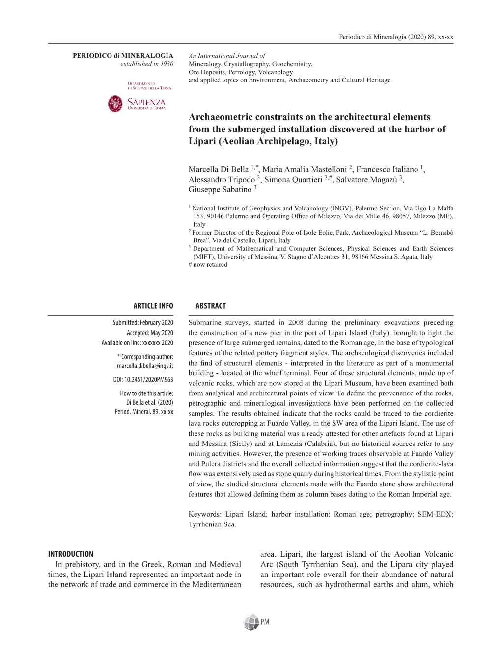 Di Bella M. Et Al. Periodico Di Mineralogia 2020.Pdf