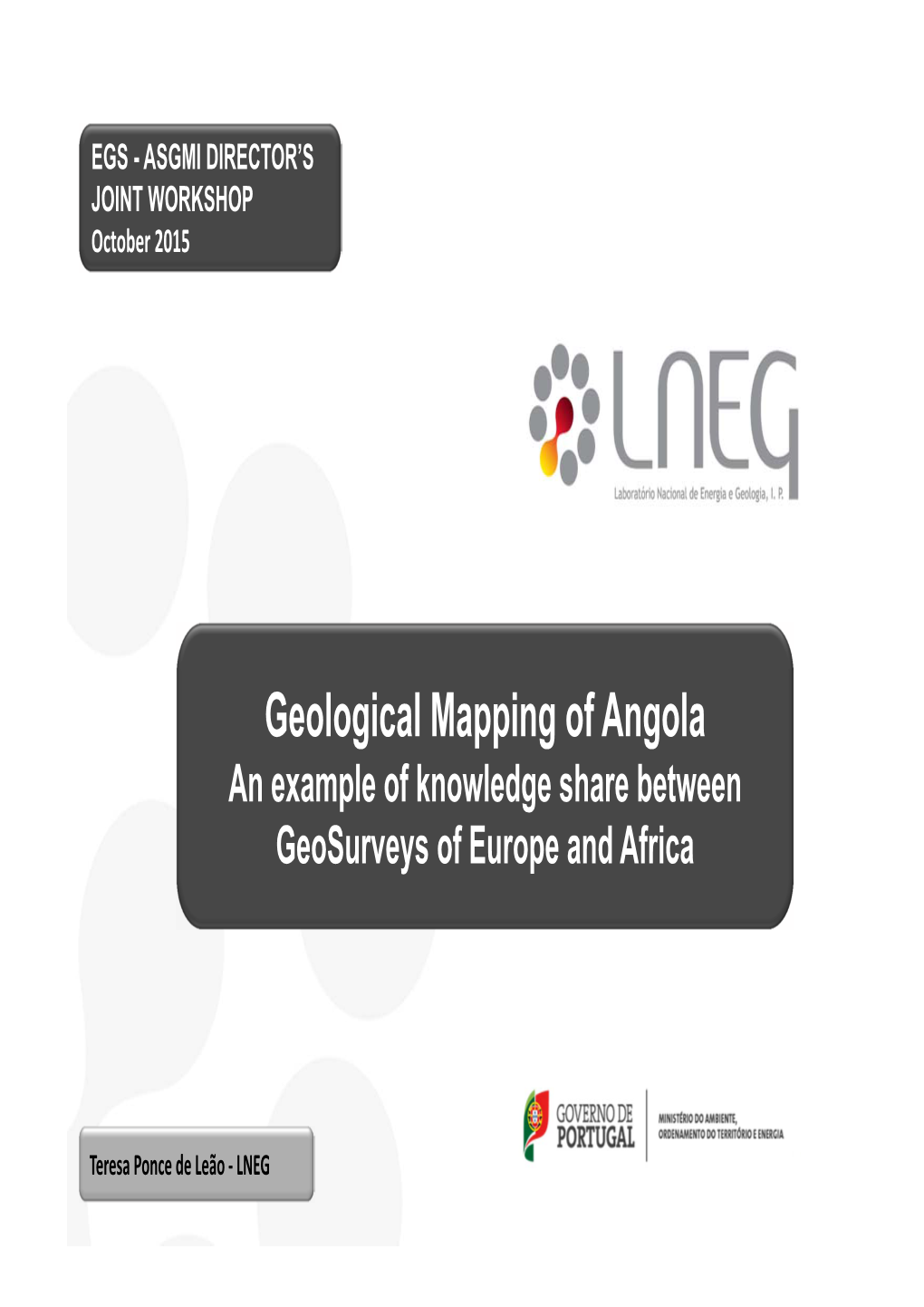 Geological Mapping of Angola an Example of Knowledge Share Between Geosurveys of Europe and Africa