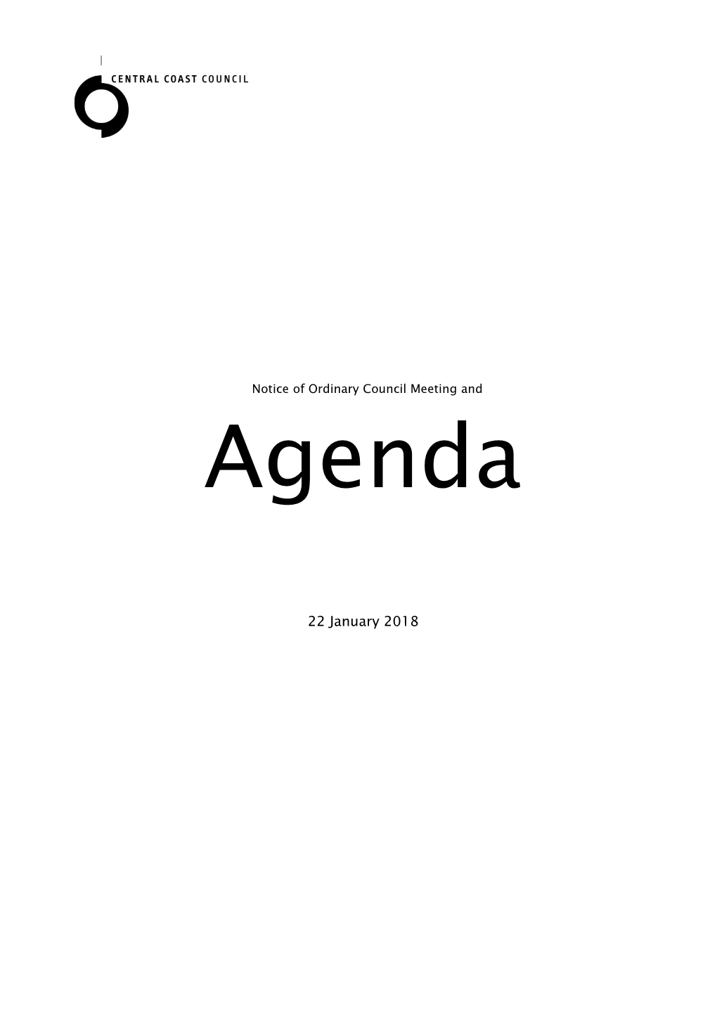 Council Meeting 22 January 2018