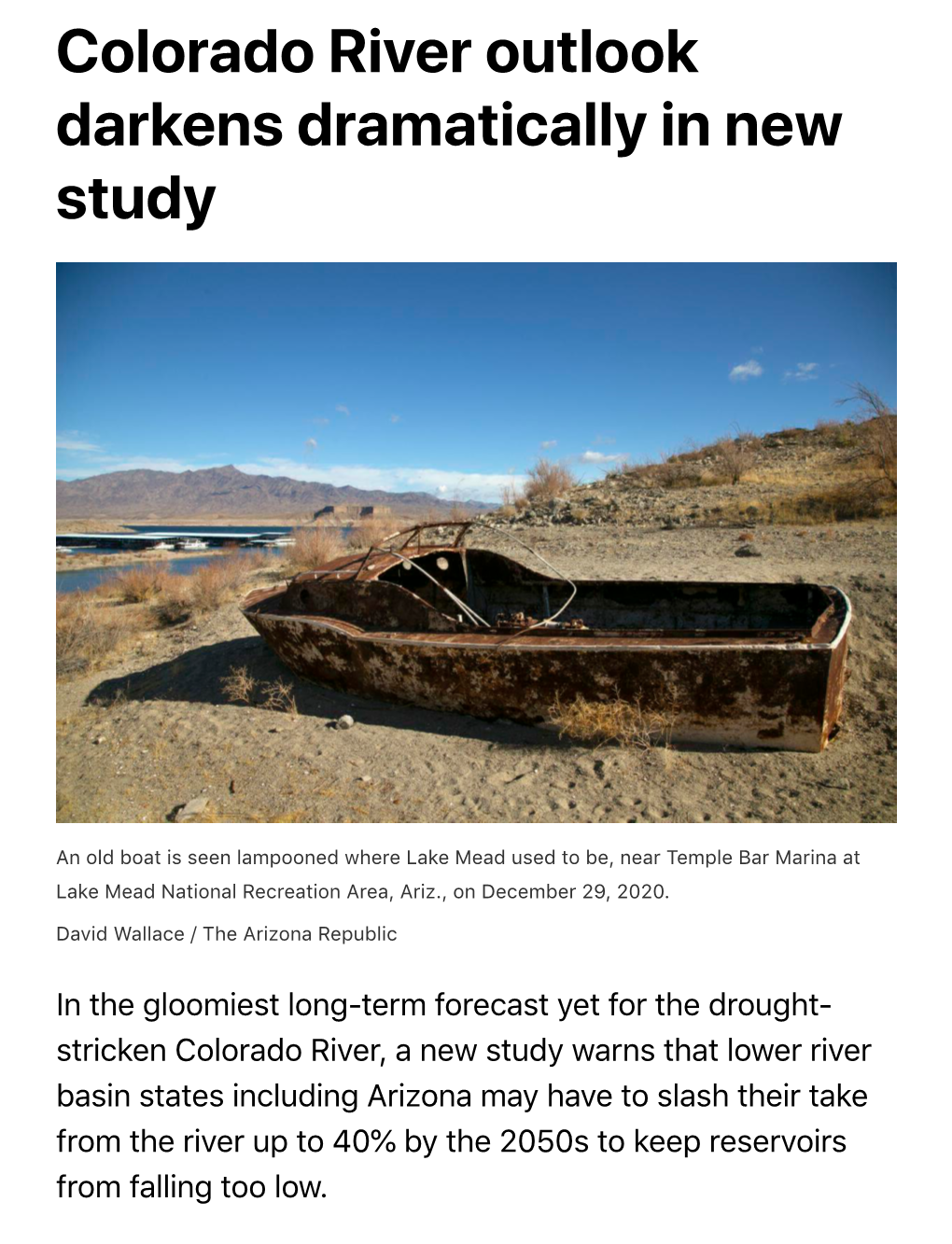 Colorado River Outlook Darkens Dramatically in New Study