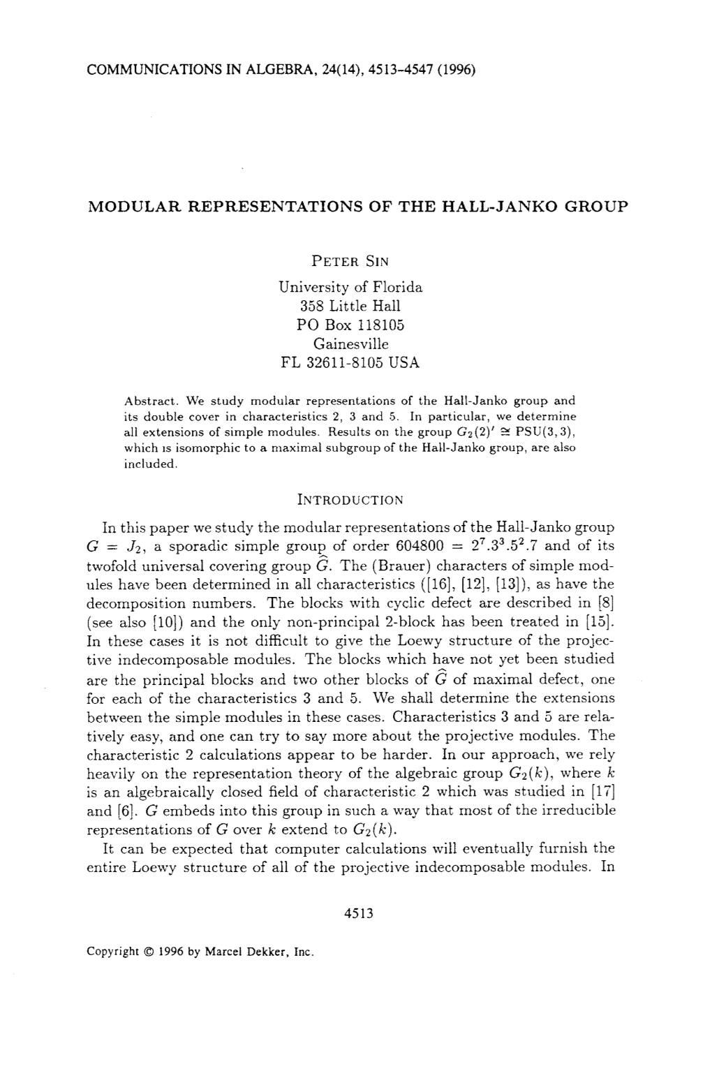 Modular Representations of the Hall-Janko Group