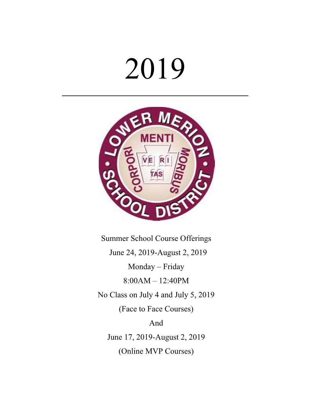 2019 LMSD Summer School Brochure