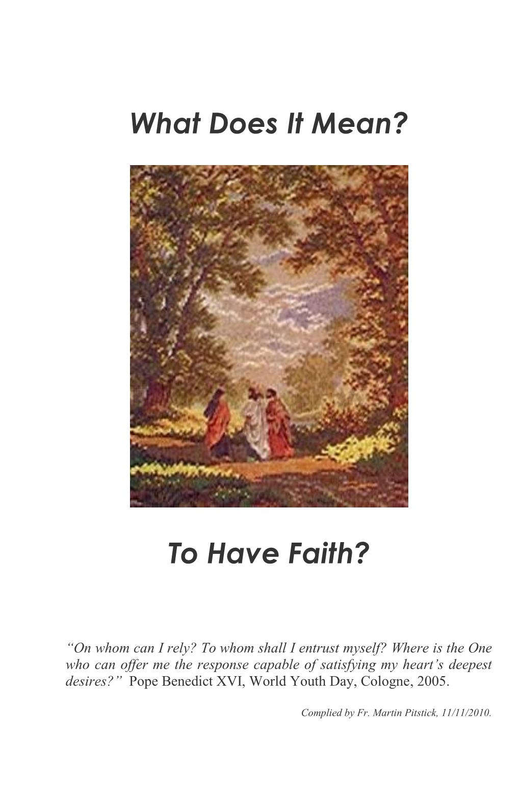 Faith and Christ