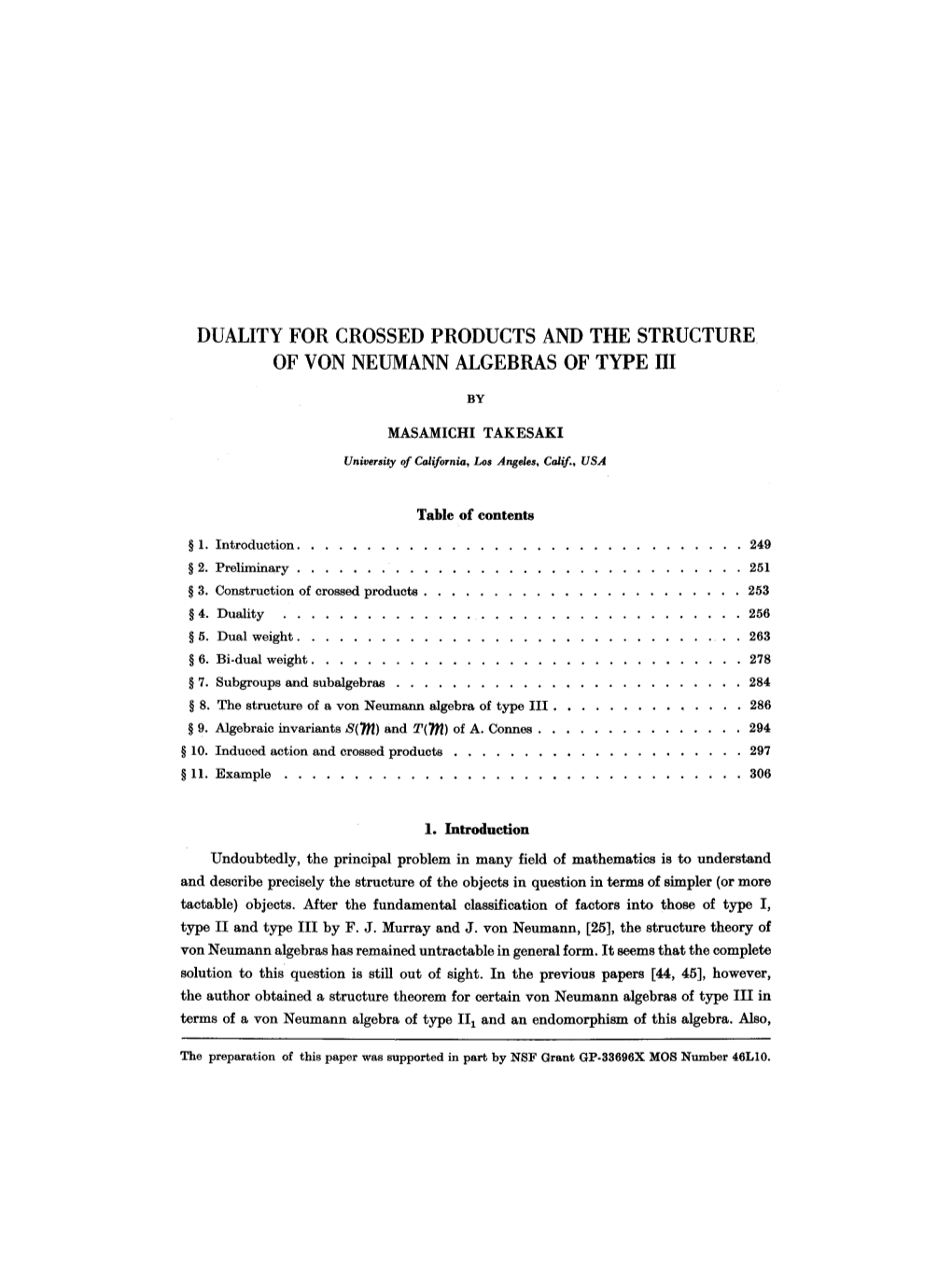 Duality for Crossed Products and the Structure of Von Neumann Algebras of Type Hi