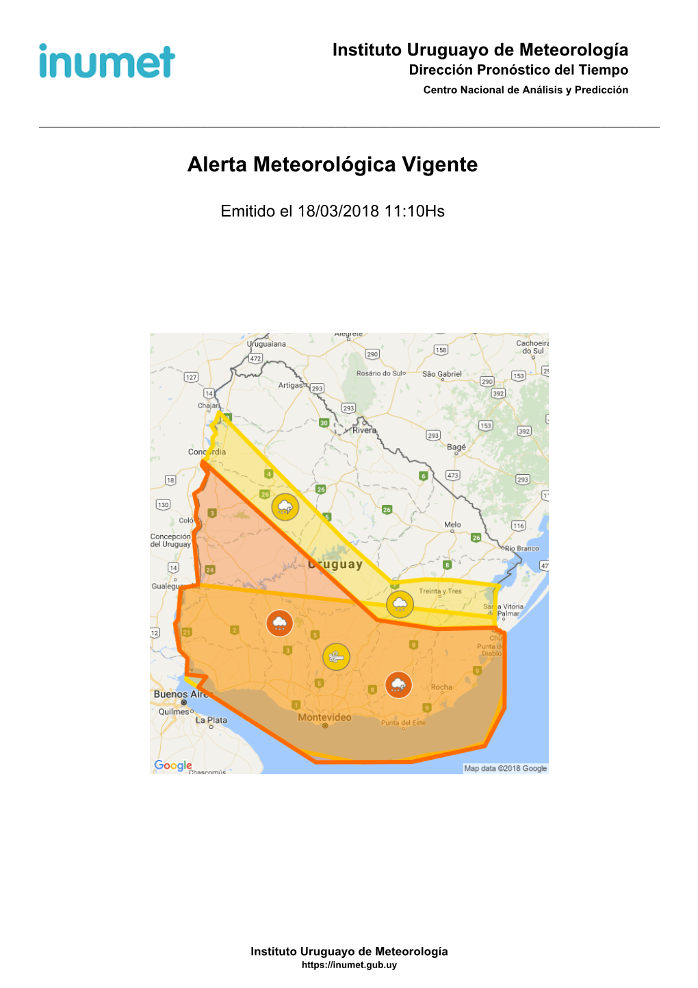 Alerta Meteorológica Vigente