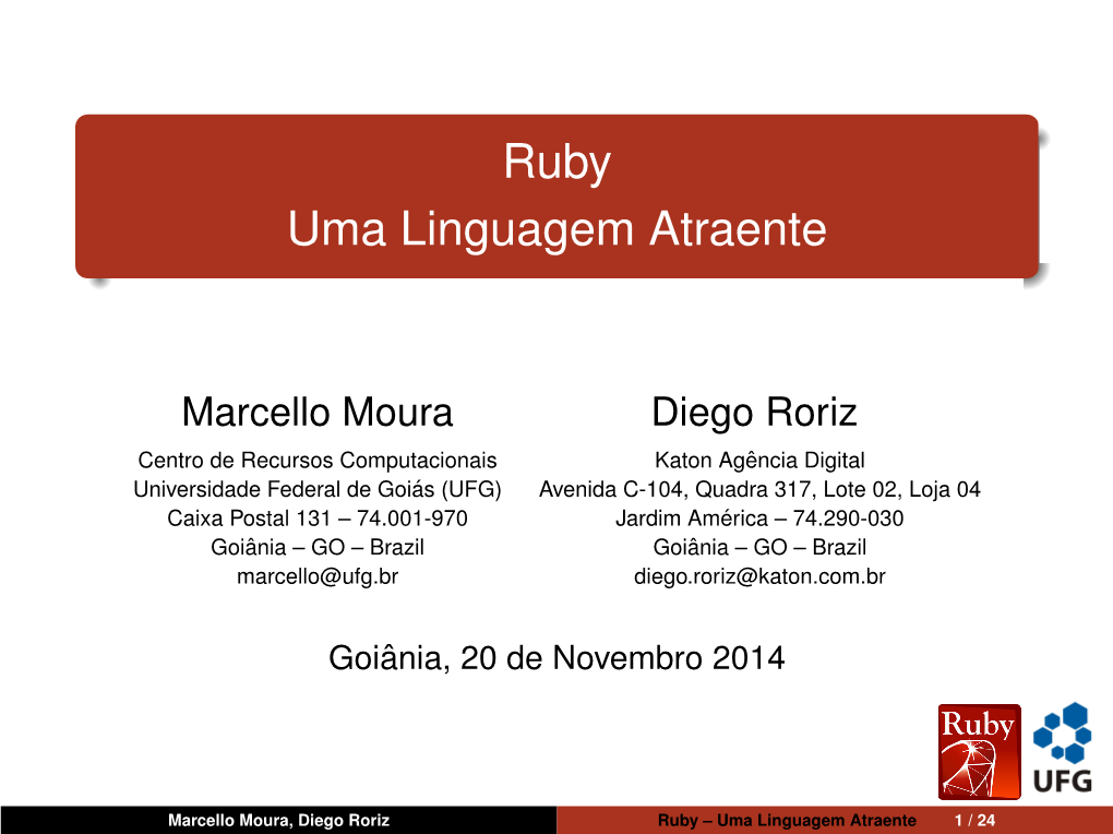 Ruby Uma Linguagem Atraente