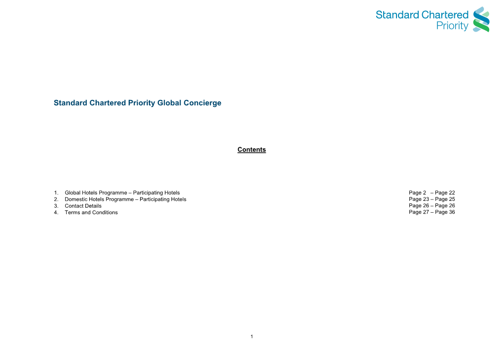 Standard Chartered Priority Global Concierge