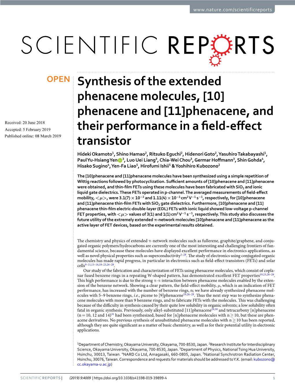 Synthesis of the Extended Phenacene Molecules