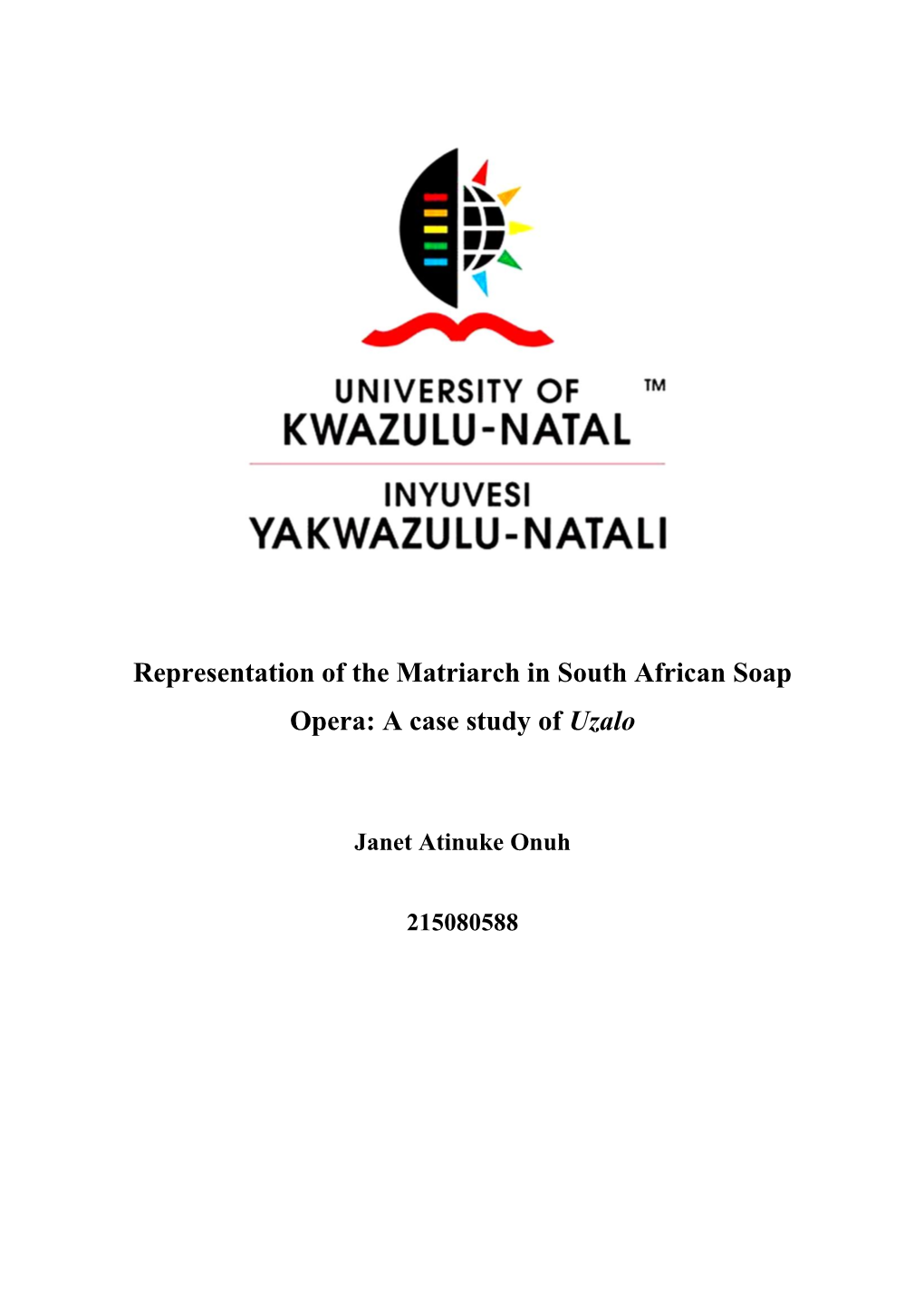 Representation of the Matriarch in South African Soap Opera: a Case Study of Uzalo