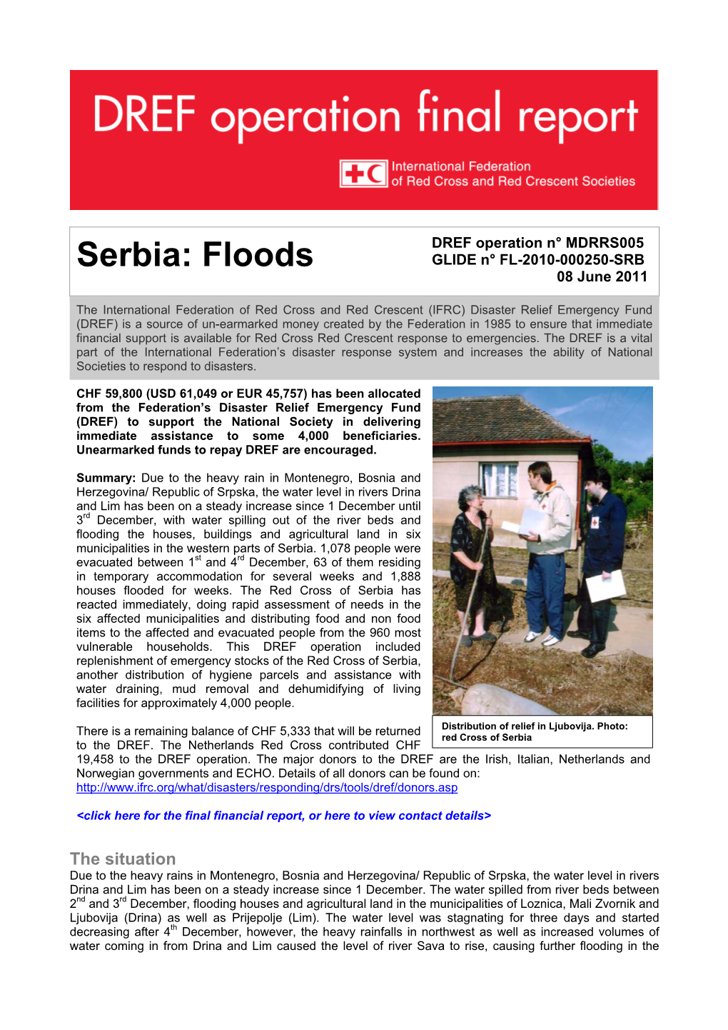 Floods GLIDE N° FL-2010-000250-SRB 08 June 2011