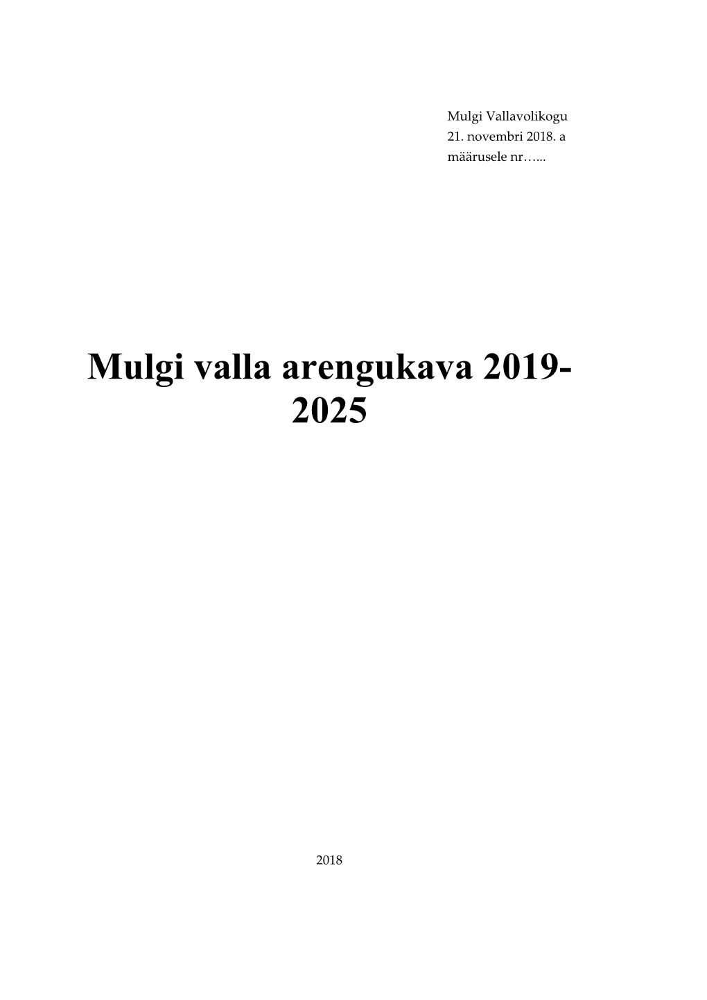 Mulgi Valla Arengukava 2019- 2025