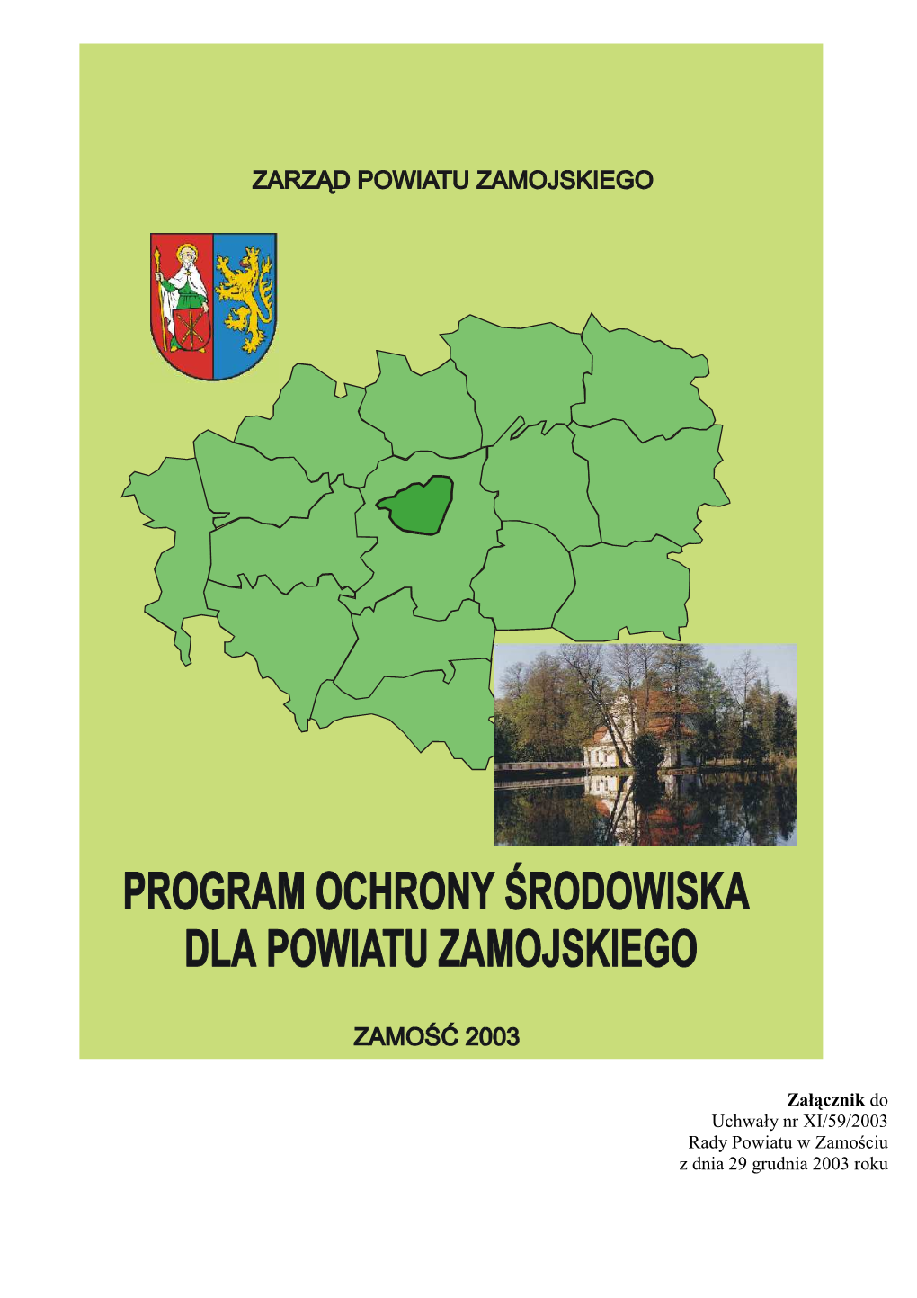 Program Ochrony Środowiska Dla Powiatu Zamojskiego, 2003