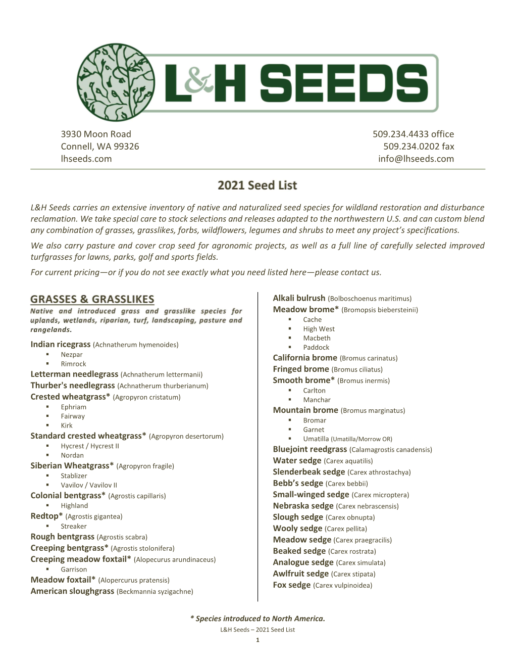 2021 Seed List (Pdf)