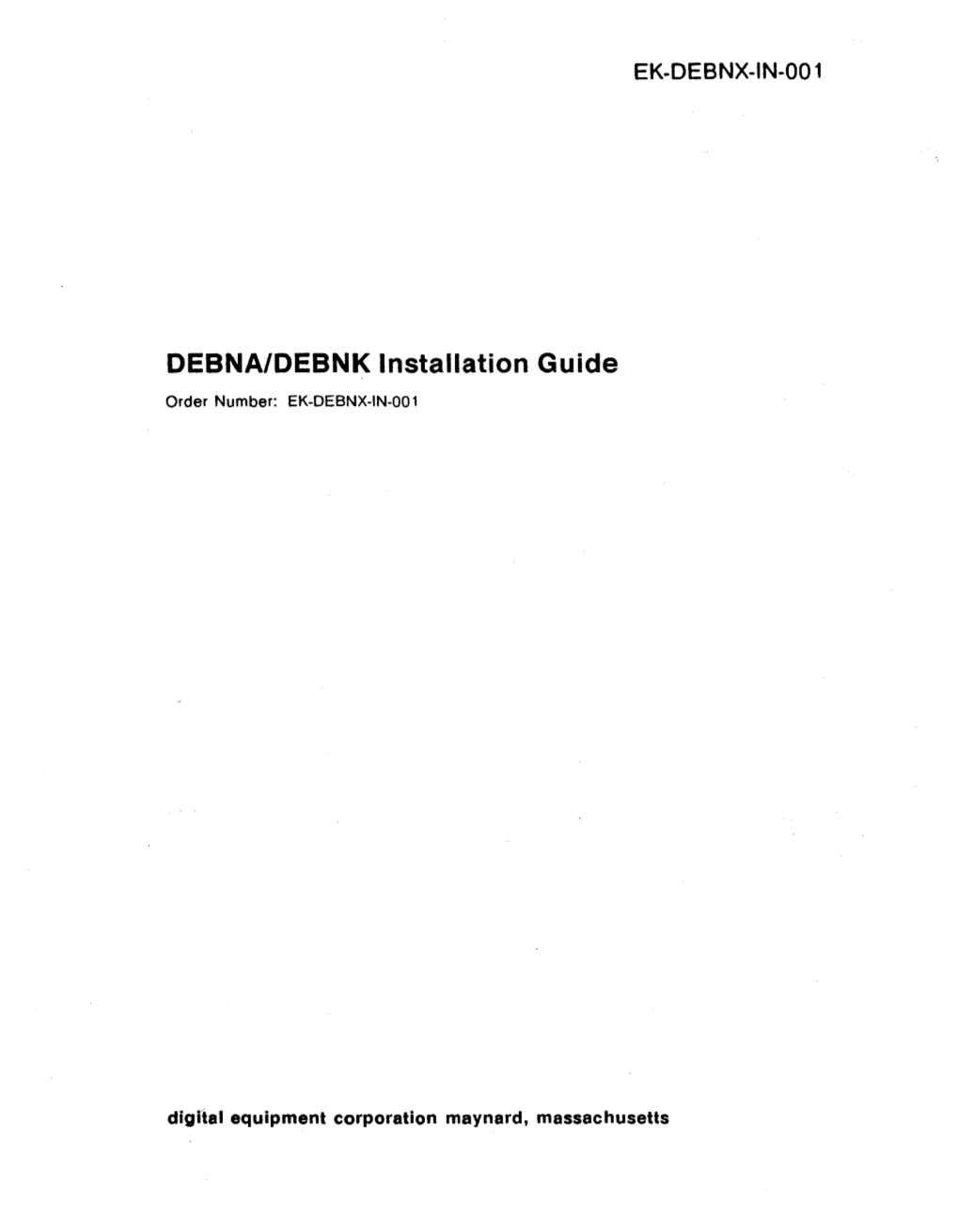 DEBNA/DEBNK Installation Guide