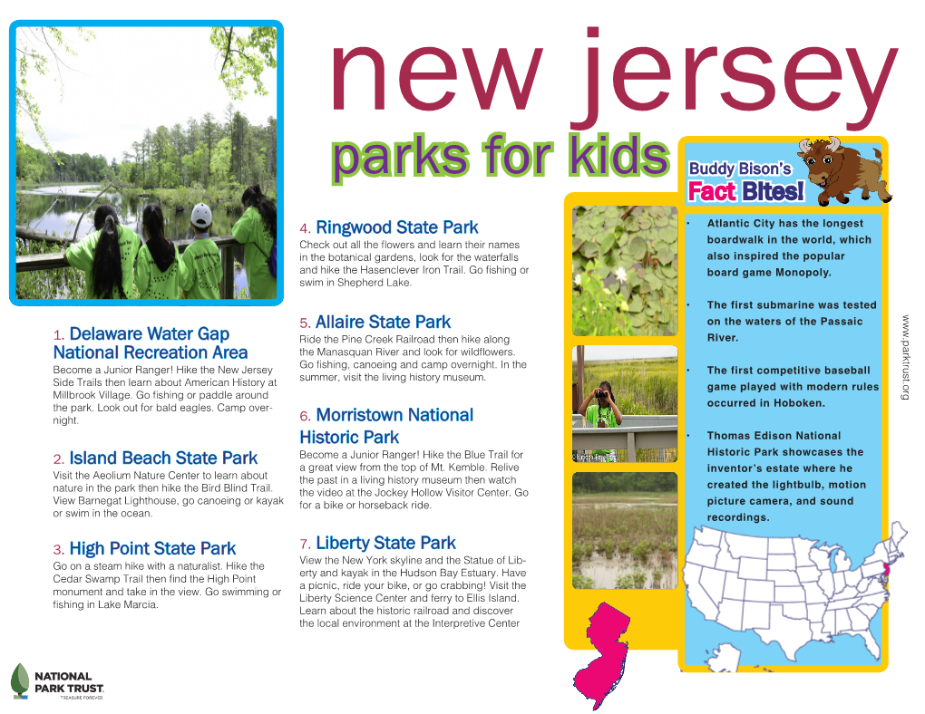 New Jersey Parks for Kids Buddy Bison’S Fact Bites!