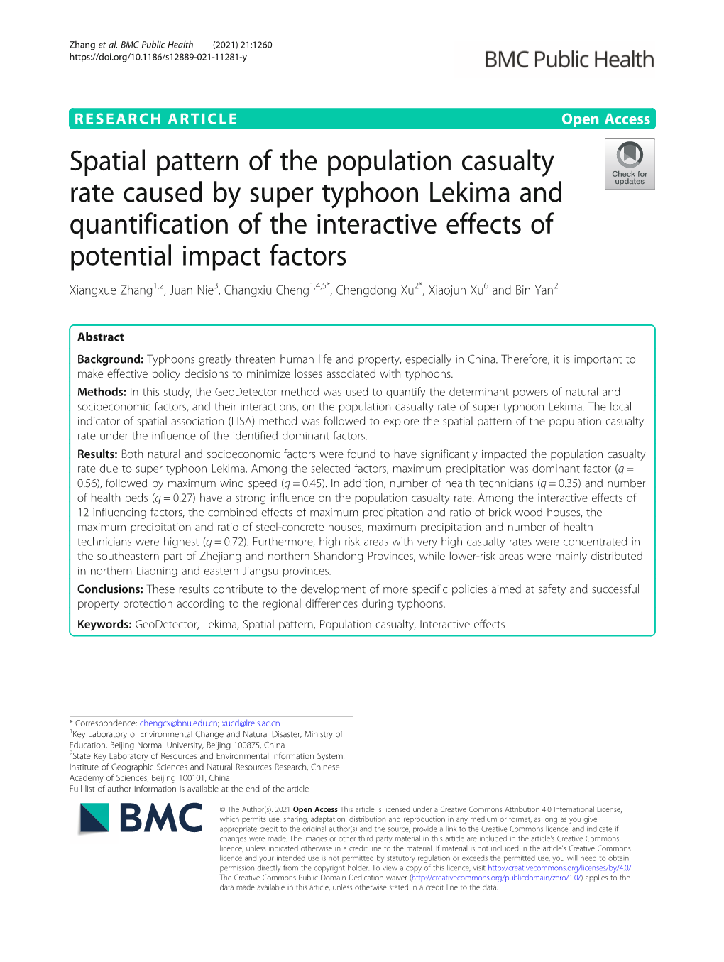 Spatial Pattern of the Population Casualty Rate Caused by Super